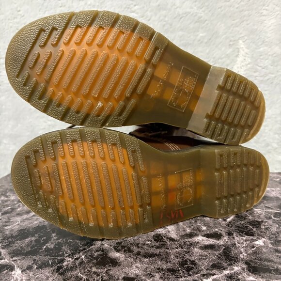 Dr Martens Boots Womens 5 Brown Floral Triumph Aimilita Fold Down Leather Combat - Picture 7 of 10